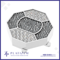 Textured Lab Diamond Studded Button Unique Fine Jewelry for Women