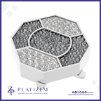 Textured Lab Diamond Studded Button Unique Fine Jewelry for Women