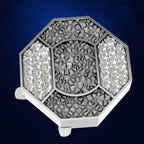 Textured Lab Diamond Studded Button Unique Fine Jewelry for Women