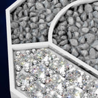 Textured Lab Diamond Studded Button Unique Fine Jewelry for Women