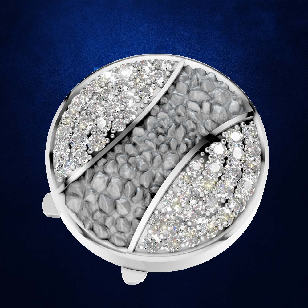 Iced Out Lab Diamond Button Bold Hip Hop Jewelry for Men