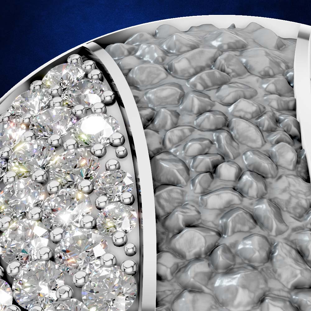 Iced Out Lab Diamond Button Bold Hip Hop Jewelry for Men