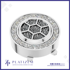 Halo Setting Lab Grown Diamond Button Elegant Fine Jewelry for Women