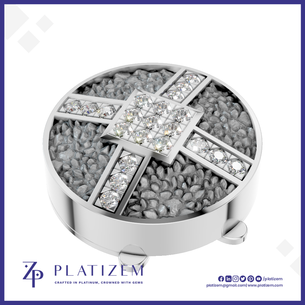 Pave Setting Diamond Button for Men Elegant Mens Jewelry with Premium Sparkle