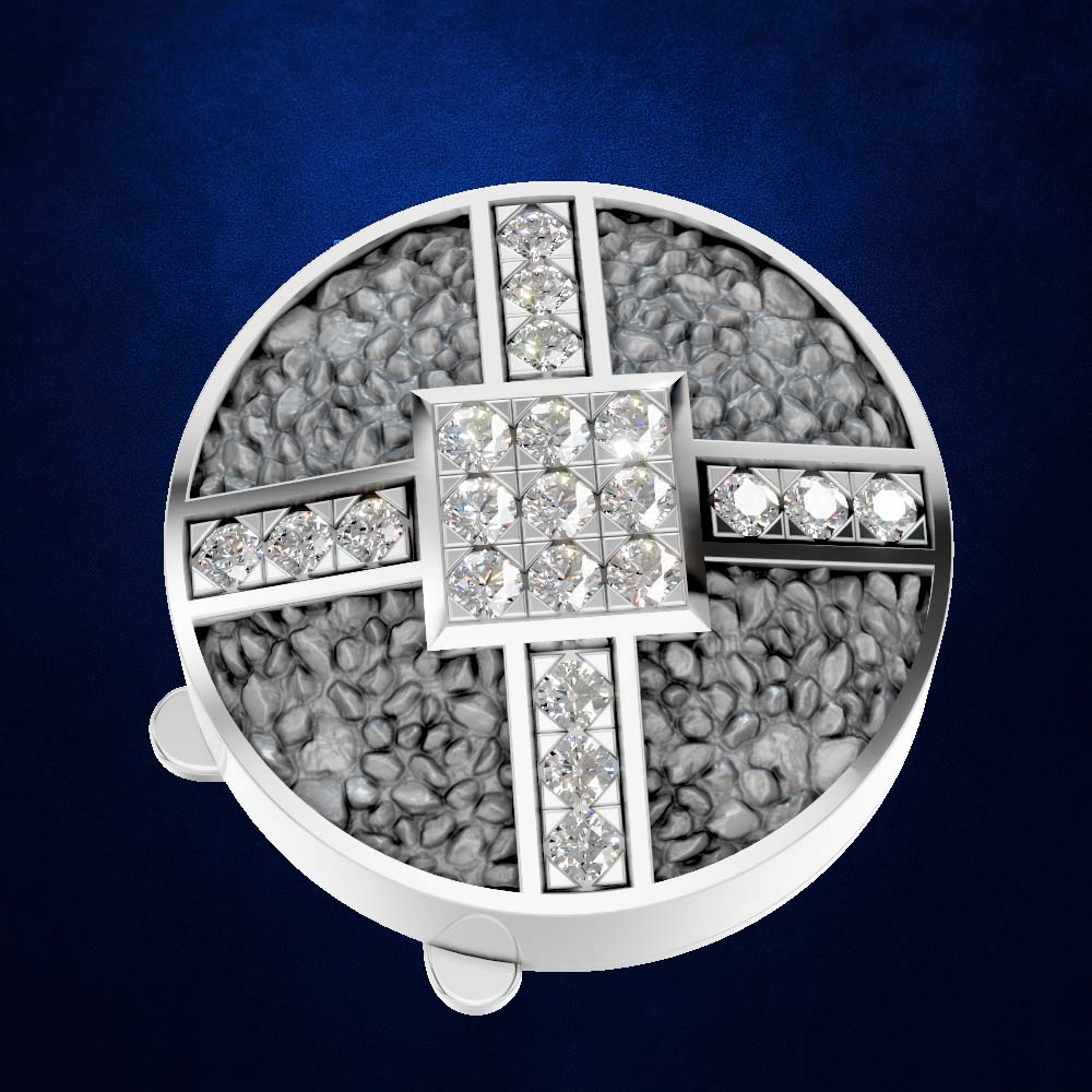 Pave Setting Diamond Button for Men Elegant Mens Jewelry with Premium Sparkle