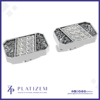 Lab Created Laboratory Grown Diamond Cufflinks for Men 18K Gold Iced Luxury Designer Wedding Formal Jewelry