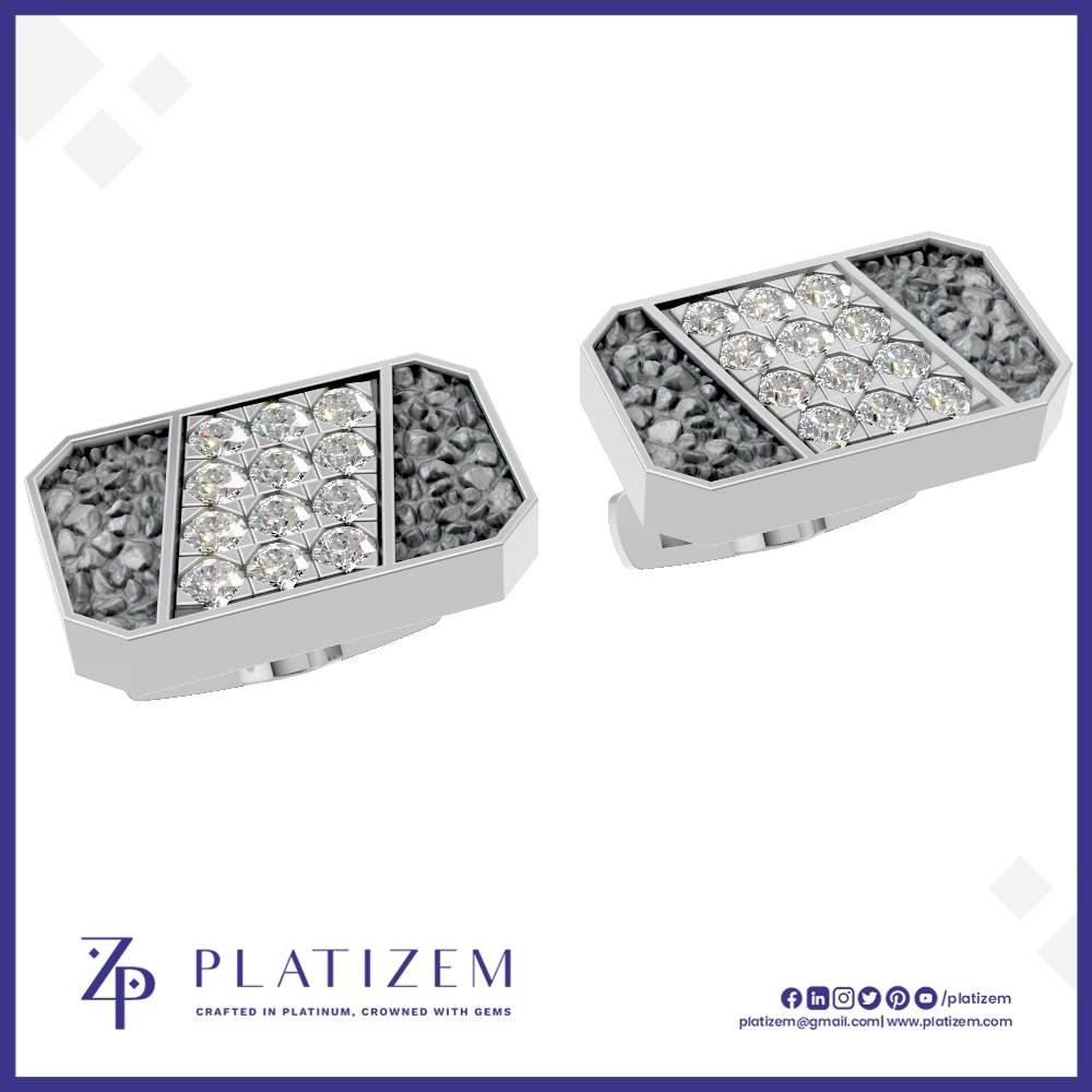 Lab Created Laboratory Grown Diamond Cufflinks for Men 18K Gold Iced Luxury Designer Wedding Formal Jewelry