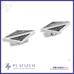 Kite Shaped Cufflinks for Men 18K Gold Laboratory Grown Diamond Iced Luxury Designer Formal Jewelry Gift