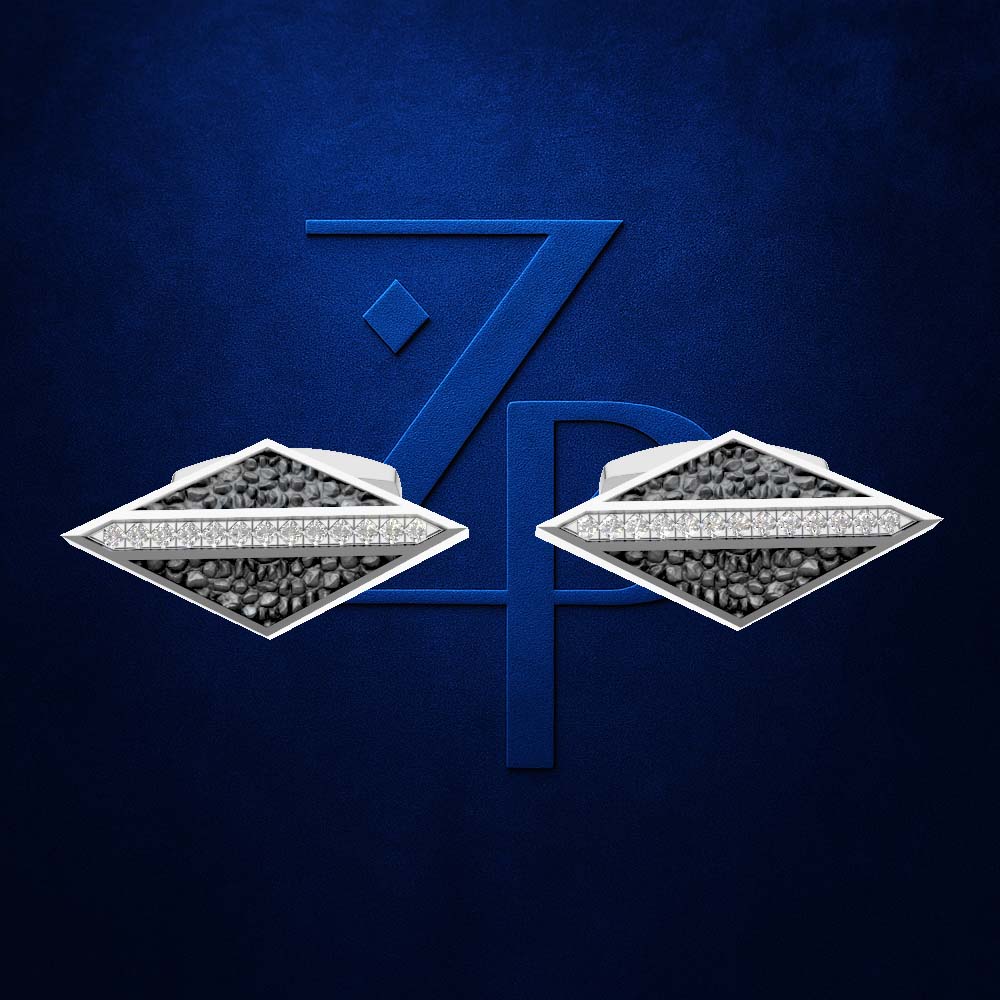 Kite Shaped Cufflinks for Men 18K Gold Laboratory Grown Diamond Iced Luxury Designer Formal Jewelry Gift
