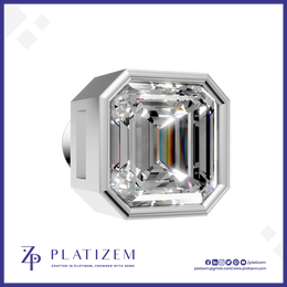 Emerald Cut Bezel Set Lab Grown Diamond Earrings for men