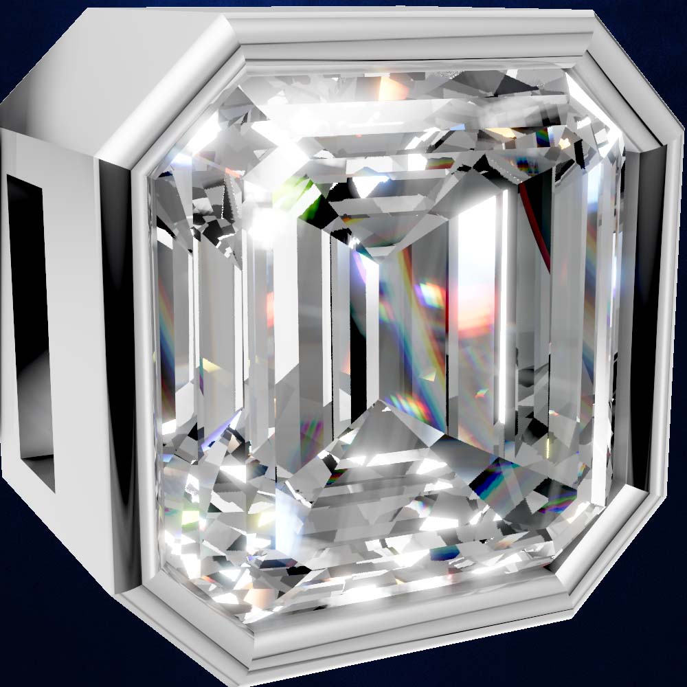 Emerald Cut Bezel Set Lab Grown Diamond Earrings for men