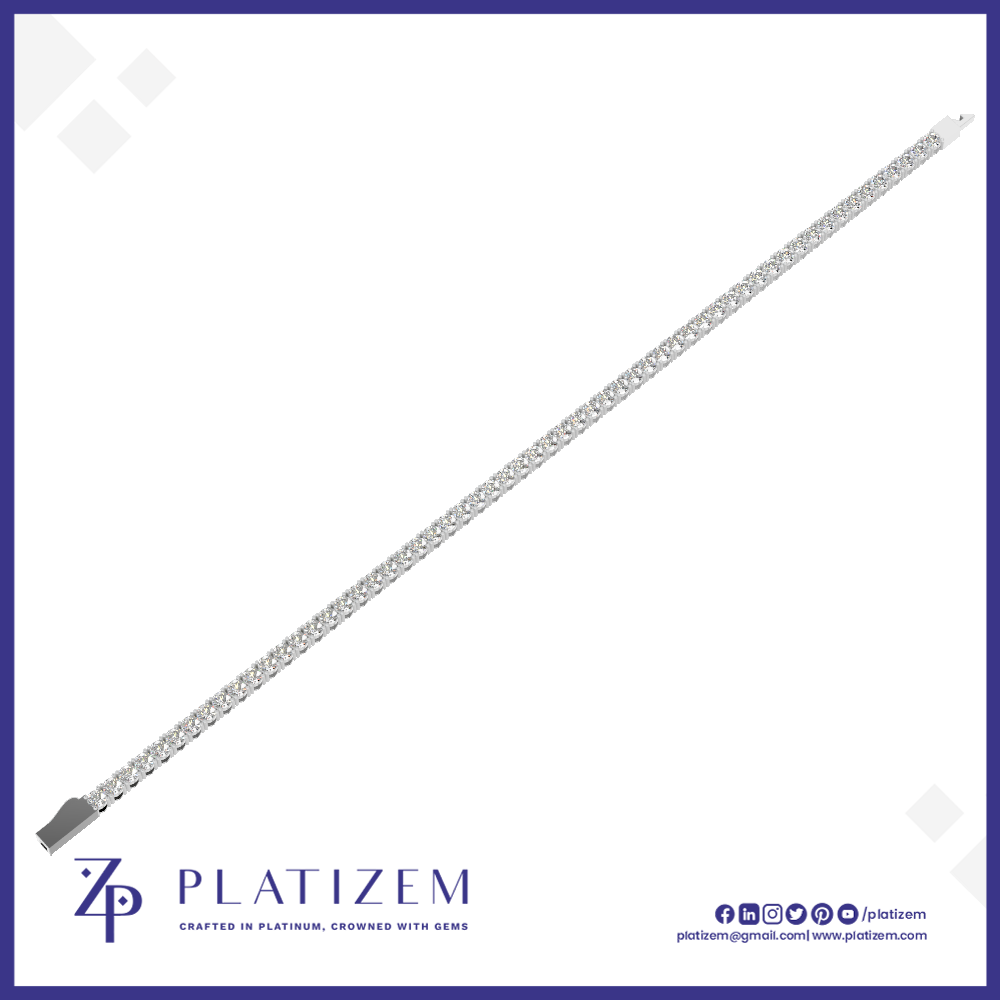 4 Prong Round Cut Lab Grown Diamond Tennis Bracelet