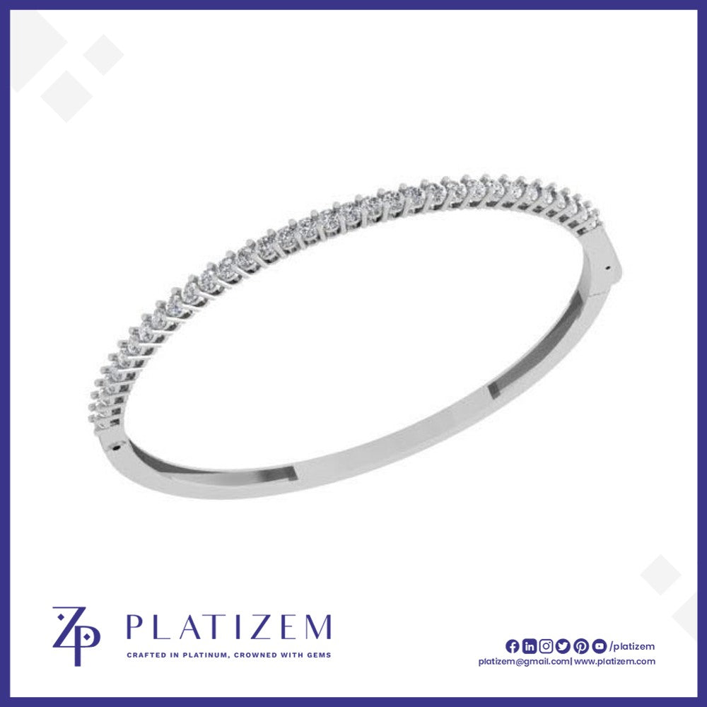 Slim Diamond Bangle Bracelet for Women
