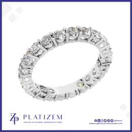 Round Cut Lab Grown Diamond Eternity Wedding Band