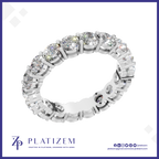 Round Cut Lab Grown Diamond Eternity Band White Gold
