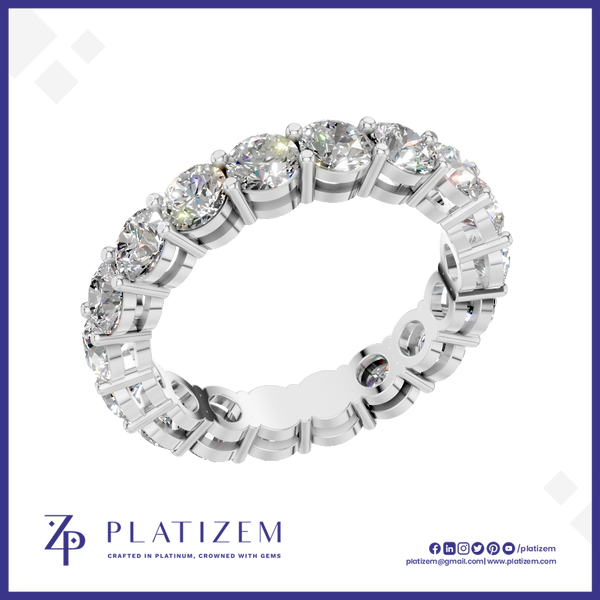 Round Cut Lab Grown Diamond Eternity Band White Gold