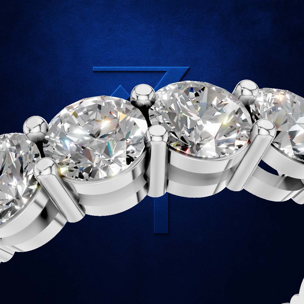 Round Cut Lab Grown Diamond Eternity Band White Gold