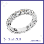 3 Carat Round Lab Grown Diamond Eternity Band Prong Setting