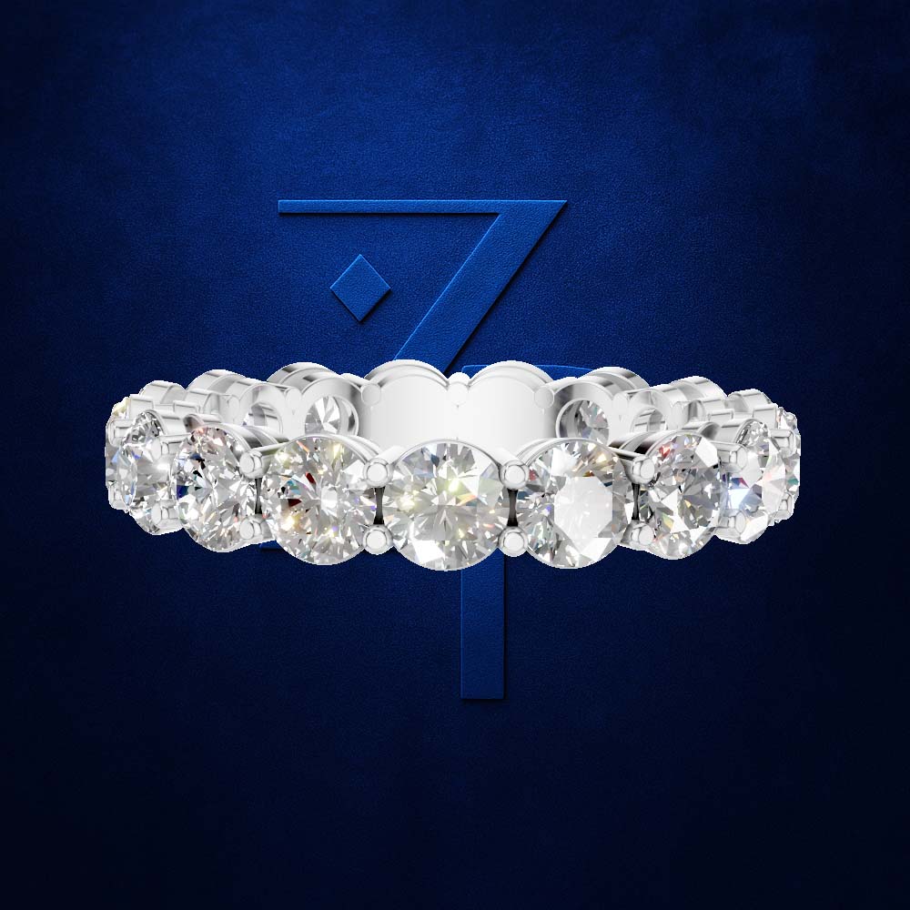 3 Carat Round Lab Grown Diamond Eternity Band Prong Setting