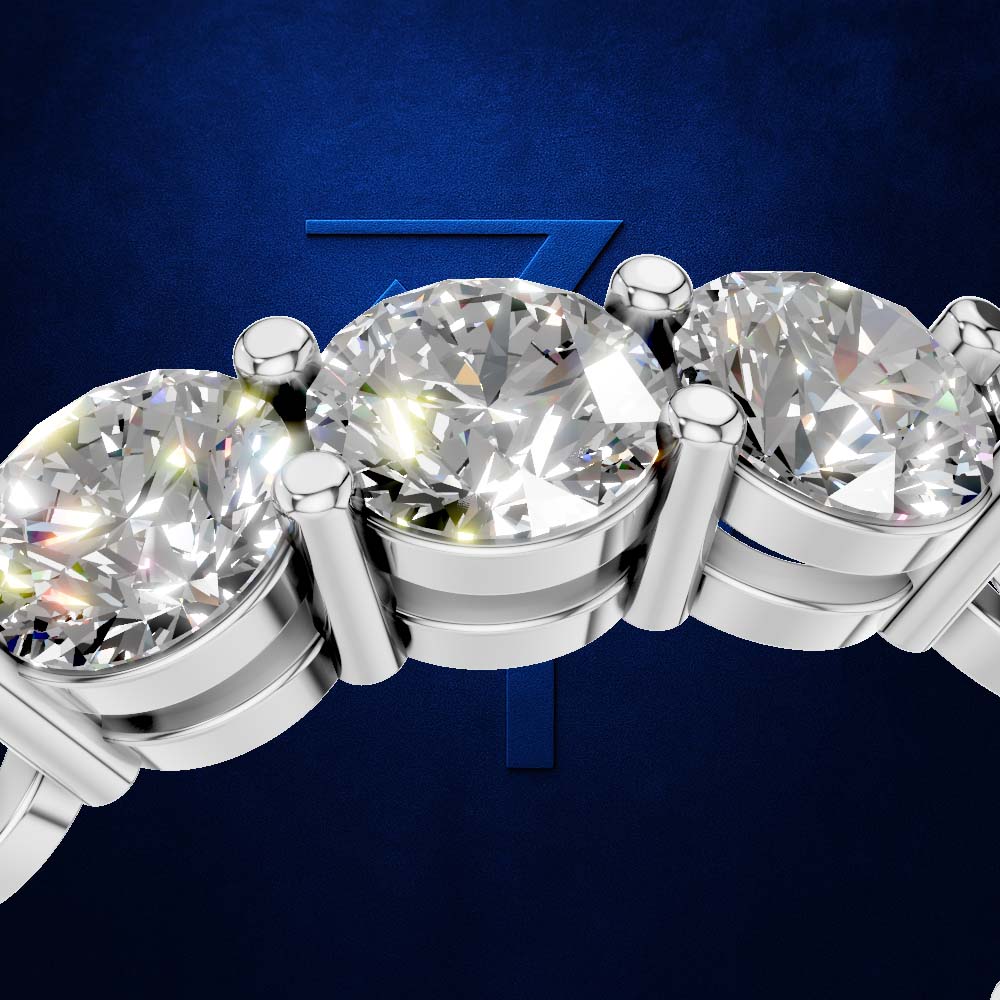 3 Carat Round Lab Grown Diamond Eternity Band Prong Setting