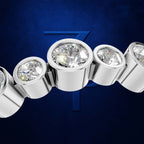 Bezel Set Round Lab Grown Diamond Full Eternity Wedding Band