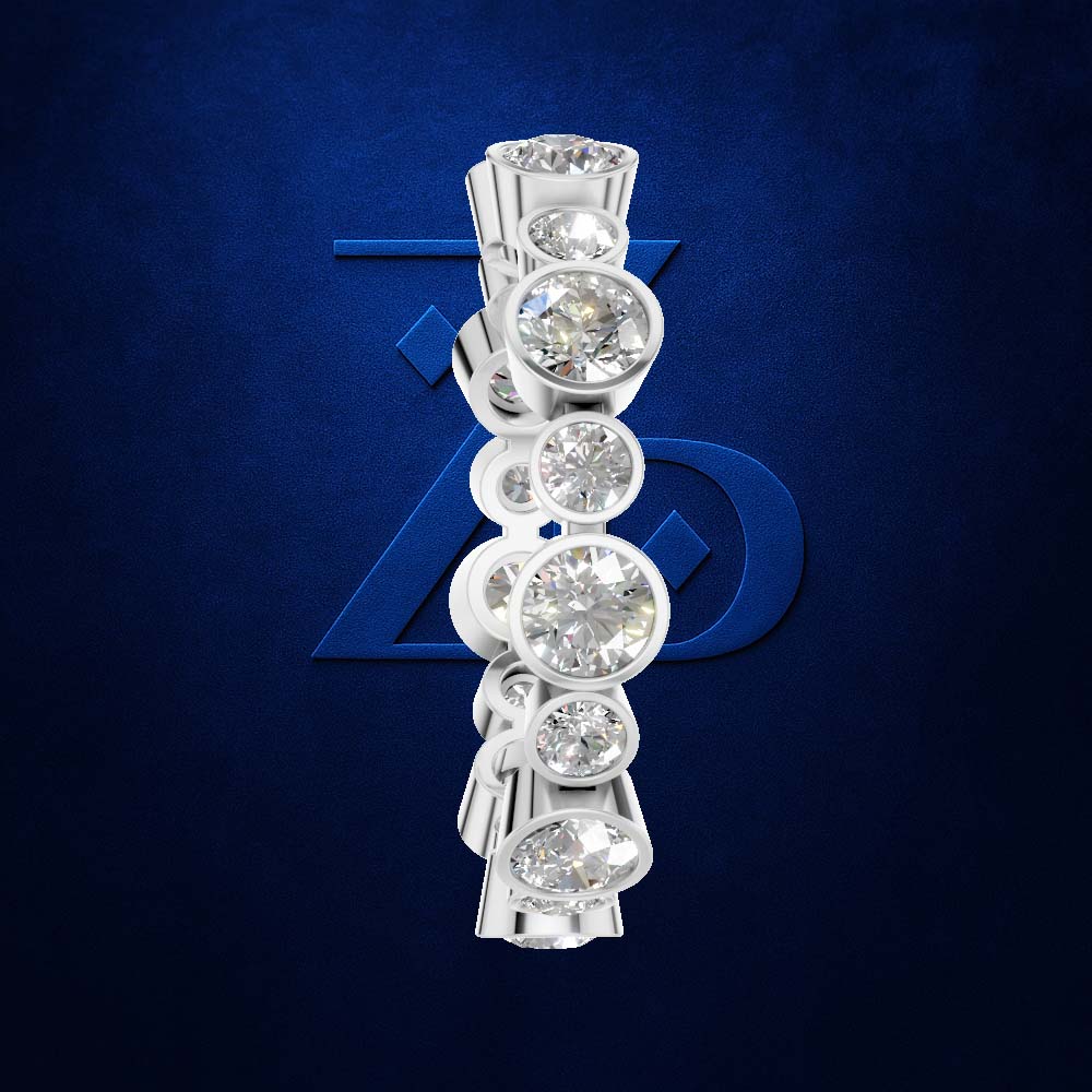 Bezel Set Round Cut Lab Grown Diamond Eternity Wedding Band