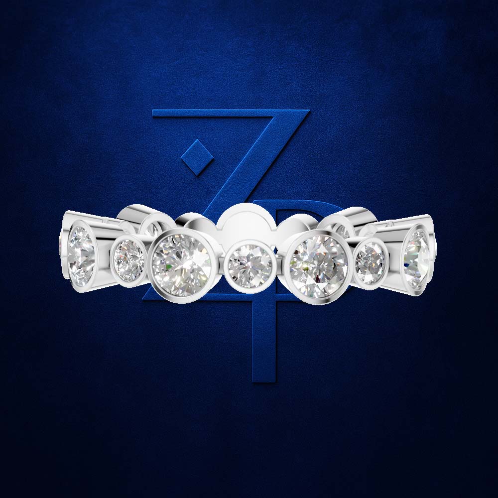 Bezel Set Round Cut Lab Grown Diamond Eternity Wedding Band