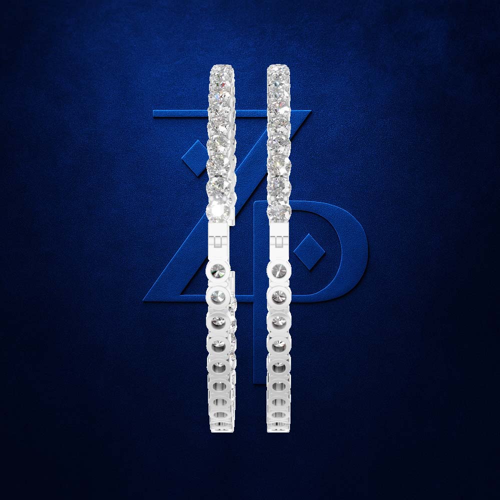 Round Cut Lab Grown Diamond Hoop Earrings For Women