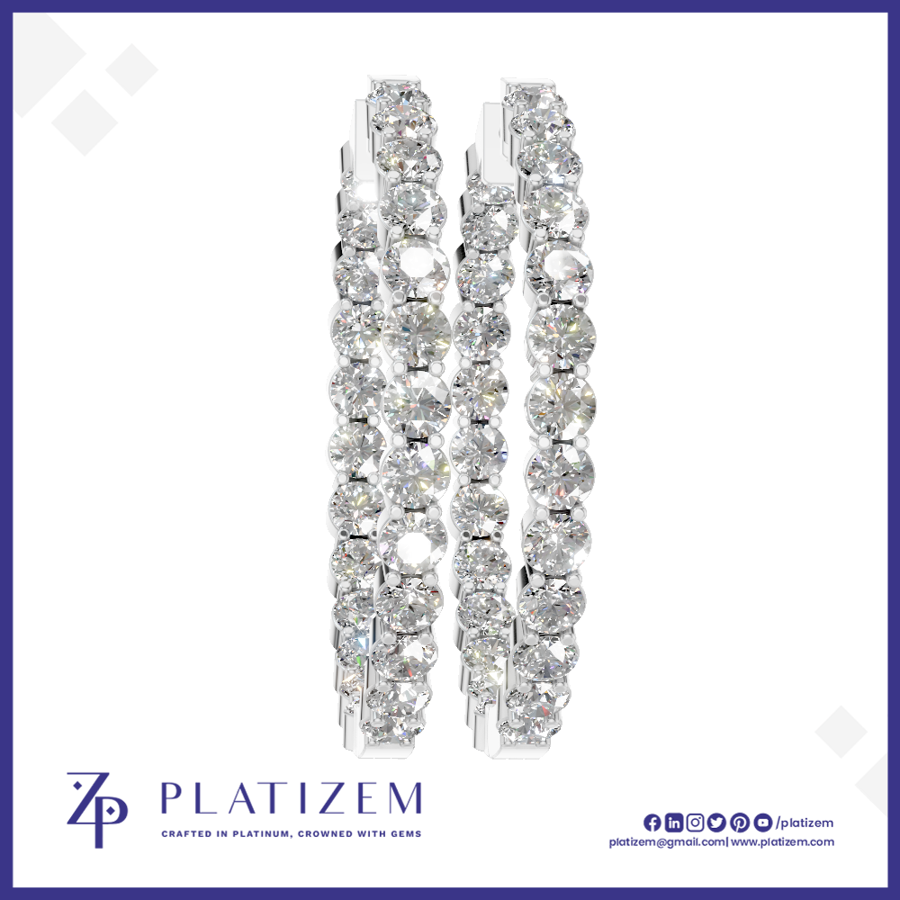 Round Brilliant Cut Lab Created Diamond Hoop Earrings