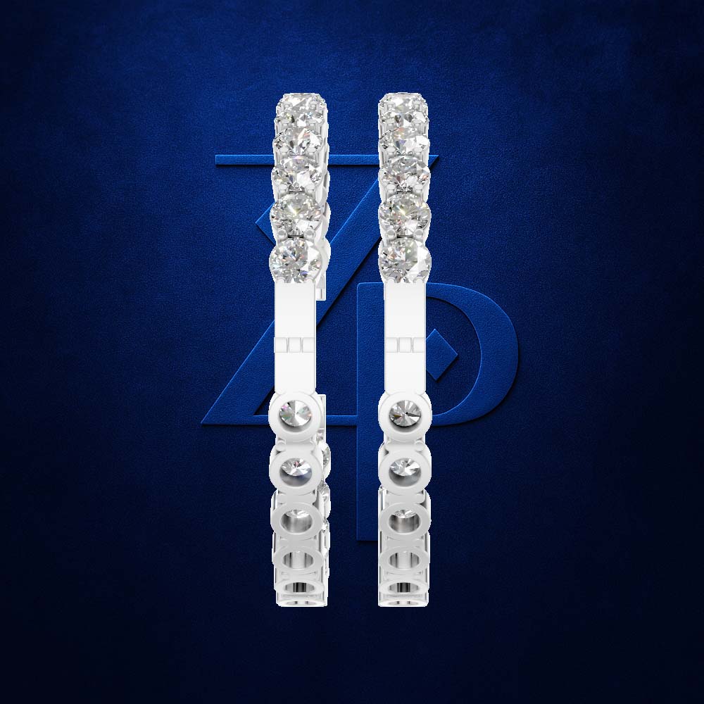 Round Brilliant Cut Lab Created Diamond Hoop Earrings