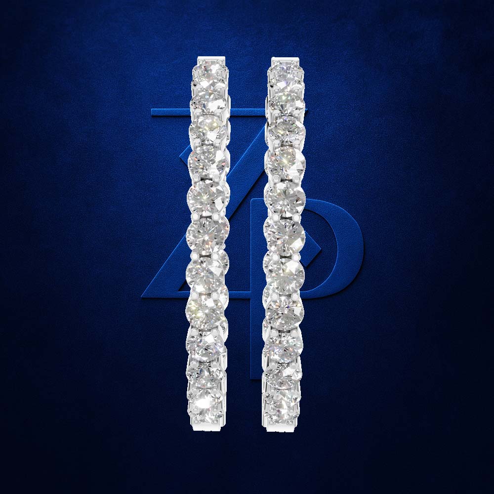 Round Brilliant Cut Lab Created Diamond Hoop Earrings