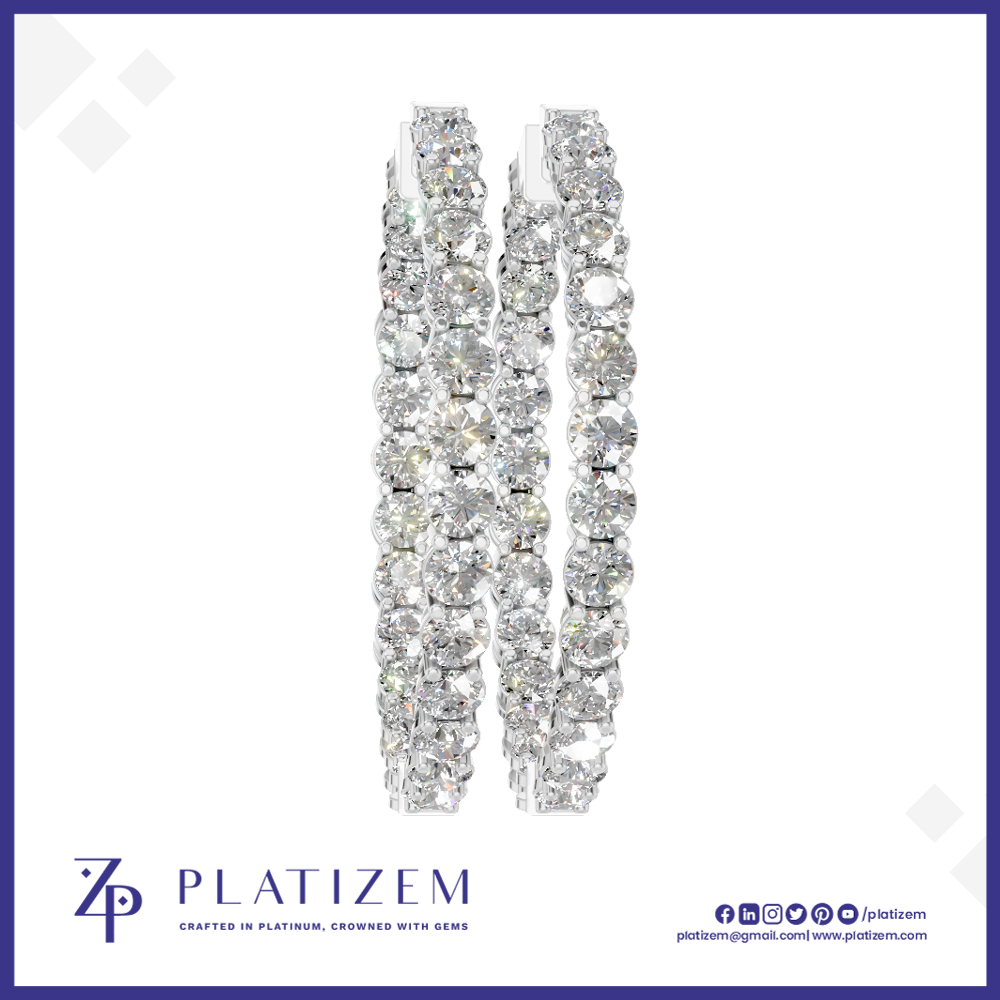 Round Cut Lab Grown Diamond Hoop Earrings