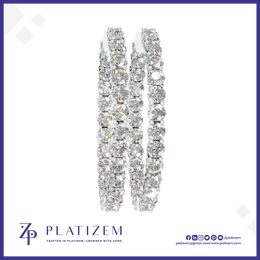 Round Cut Lab Grown Diamond Hoop Earrings