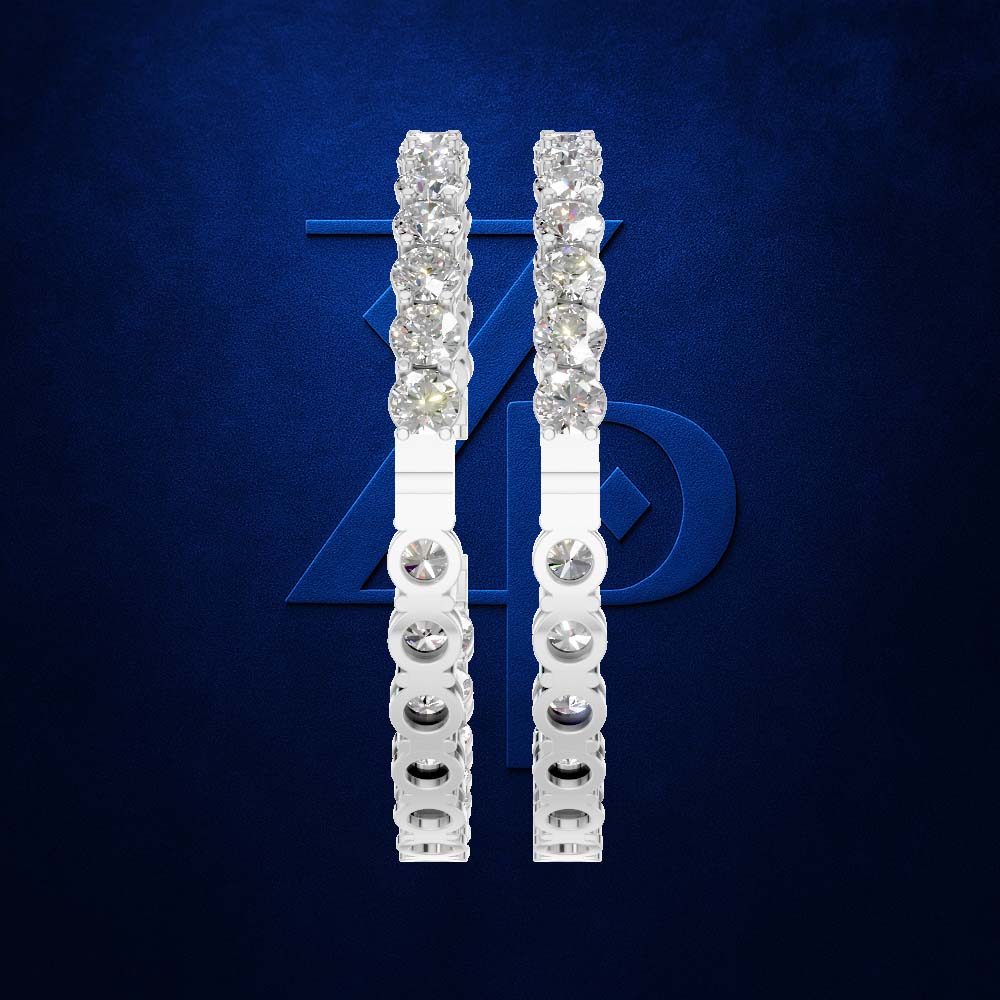 Round Cut Lab Grown Diamond Hoop Earrings