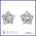 Floral Shape Lab Grown Diamond Stud Earrings for Women Fine Jewelry Gift