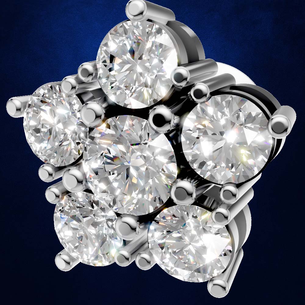 Floral Shape Lab Grown Diamond Stud Earrings for Women Fine Jewelry Gift