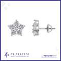 1.5 Carat Round Diamond Star Cluster Stud Earrings for Women