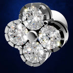 Round Cut Lab Grown Diamond Cluster Stud Earrings Floral Shape for Women