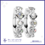 5 Stone Bezel Set Lab Grown Diamond Hoop Earrings