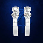 5 Stone Bezel Set Lab Grown Diamond Hoop Earrings