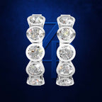 5 Stone Bezel Set Lab Grown Diamond Hoop Earrings