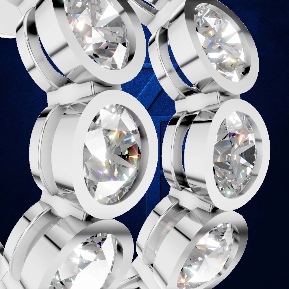 5 Stone Bezel Set Lab Grown Diamond Hoop Earrings