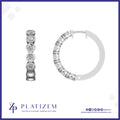 Round Bezel Diamond Hoop Earrings for Women