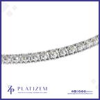 Graduated Round Lab Created Diamond Tennis Necklace