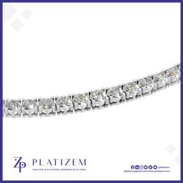 Graduated Round Lab Created Diamond Tennis Necklace