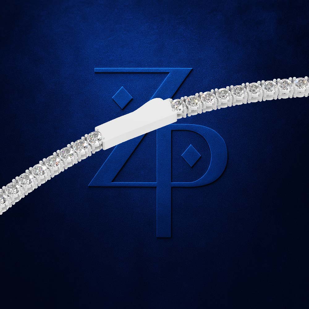 Round Cut Lab Grown Diamond Tennis Necklace White Gold