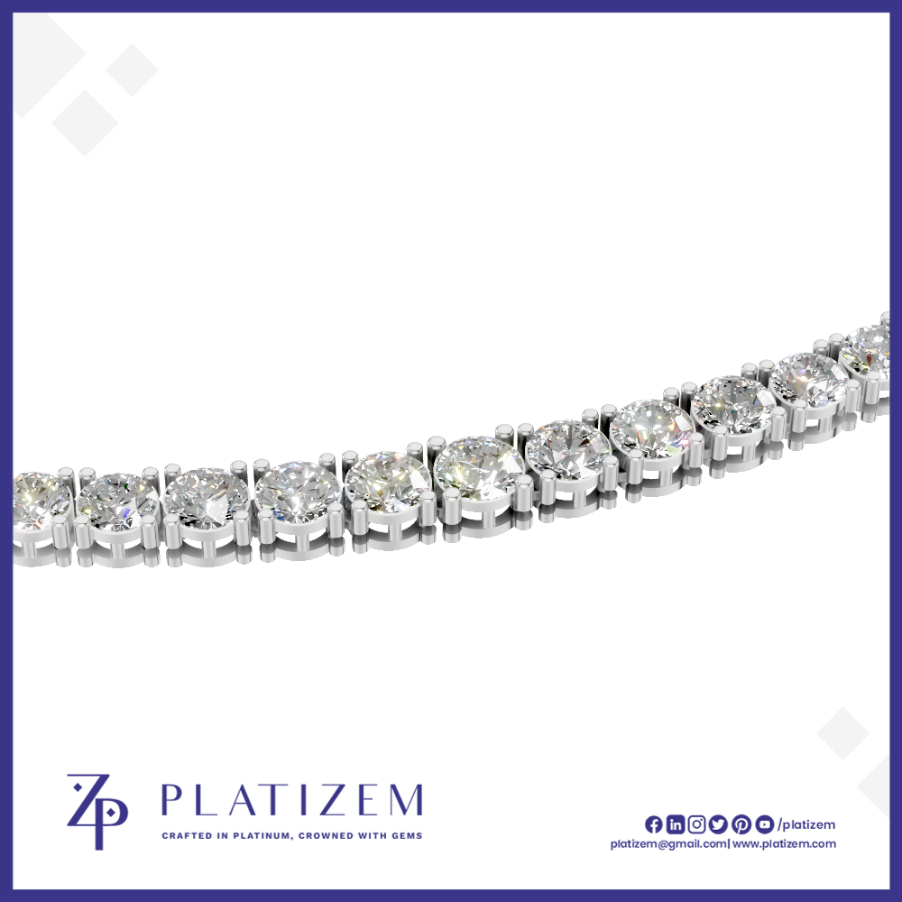 Graduated Round Cut Lab Grown Diamond Tennis Necklace