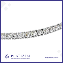 Graduated Round Cut Lab Grown Diamond Tennis Necklace