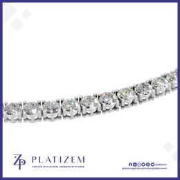 Round Cut Lab Grown Diamond Tennis Necklace Graduated