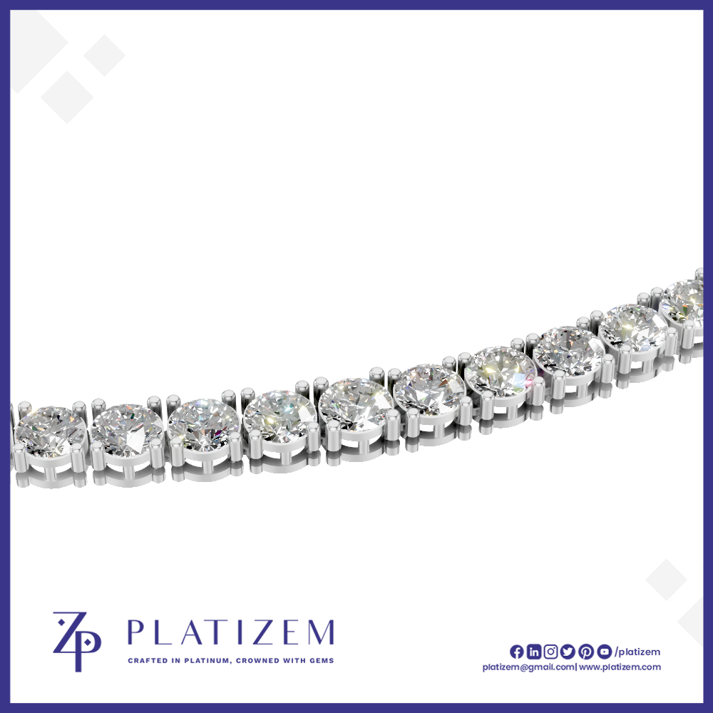 Round Cut Lab Grown Diamond Tennis Necklace Graduated
